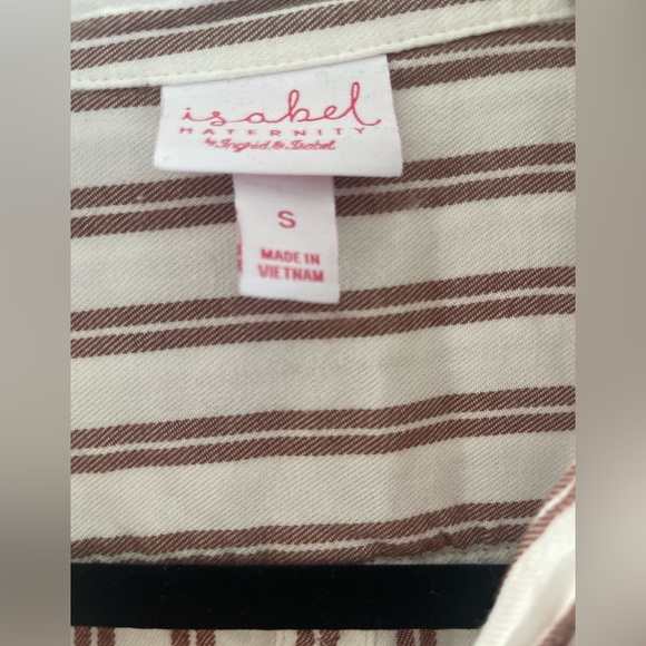Isabel maternity top Small Maroon/White - Picture 2 of 6